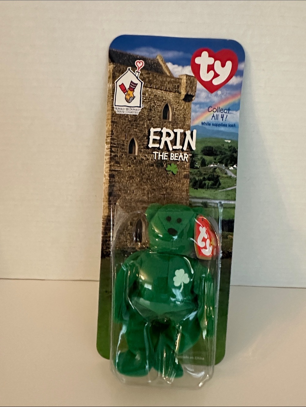 Ty Erin Green Shamrock Bear Beanie Buddy
